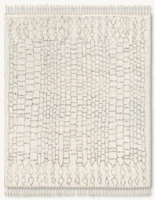 New Moroccan Berber Wool Rug Design Color Ivory/ Grey Luxury Handmade Carpet Rug - Image 1 of 4