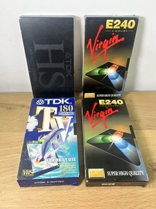 Bundle of 4 x Used/Blank VHS Video Cassette Tapes - various brands & lengths - Picture 1 of 5