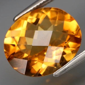 Tablero de ajedrez ovalado citrino amarillo 100 % natural real de 3,93 quilates ¡completo fuego y limpio! - Imagen 1 de 4