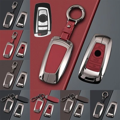 Zinc Alloy Leather Car Key Case Cover For BMW X3 X4 X5 F10 F15 1 2 3 4 5 6 7 M5 - Image 1 of 4