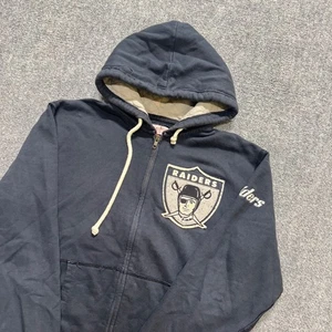 VTG Las Vegas Raiders Jacket Men's Large Mitchell & Ness Throwback Full Zip - Picture 1 of 12