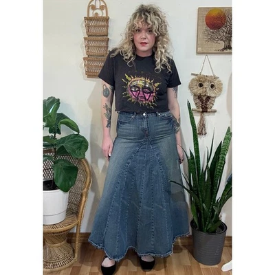 Maxi falda acampanada de mezclilla Y2K Foto 1 de 4