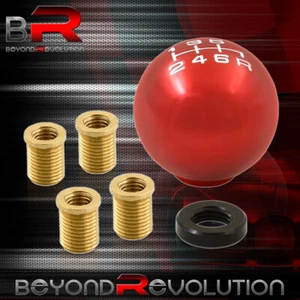 For Honda M12X1.25 6SPD Ball Shift Shifter Knob Threaded Motor M8 M10 M12 Red - Picture 1 of 3