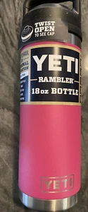Bottiglia YETI Rambler 18 oz rosa fico d'india - raro tappo Chug rosa caldo ritirato - Foto 1 di 5
