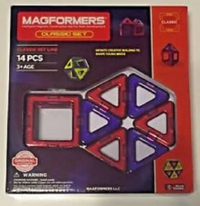 ⭐Magformers Classic 14 Pieces, Red, Purple, Magnetic Geometric Tiles STEM Toy⭐ - Picture 1 of 5