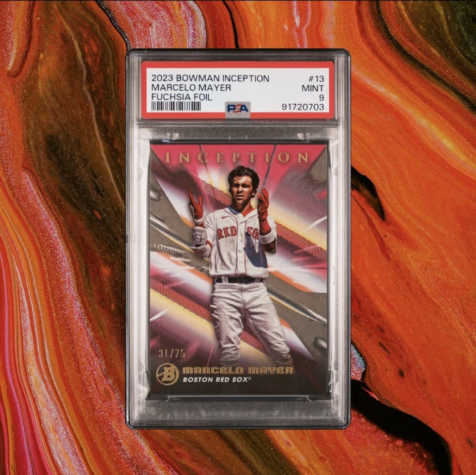 Marcelo Mayer 2023 Bowman Inception Baseball /75 PSA 9 - Red Sox - Image 1 of 2