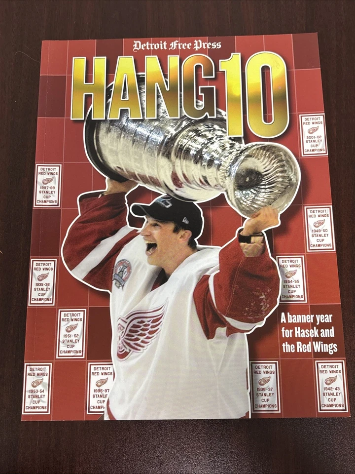 2002 Detroit Red Wings Stanley Cup Champions Detroit Free Press Program Hang 10 Foto 1 de 2