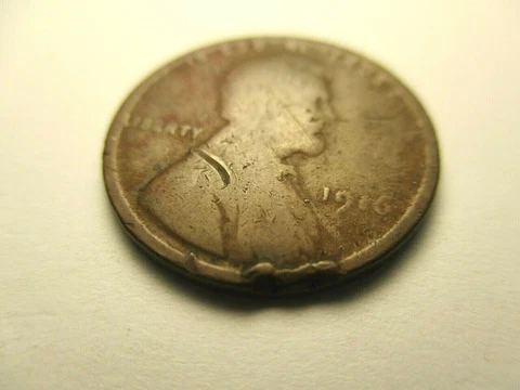 1916 LINCOLN WHEAT PENNY ERROR FRAYED PLANCHET STRIKE SCRAPE #124 Cover