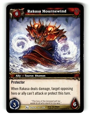 World of Warcraft TCG Fields of Honor Trading Card Rakasa Mournewind #141 C - Image 1 of 4