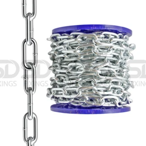 Cerradura de cadena de eslabones cortos de acero galvanizado fuerte de 3 mm-10 mm para bicicleta, puerta - Imagen 1 de 13