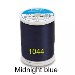 MIDNIGHT BLUE GUTERMANN SULKY 40 WT RAYON EMBROIDERY THREAD 850yd 780m 943-1044 - Picture 1 of 2
