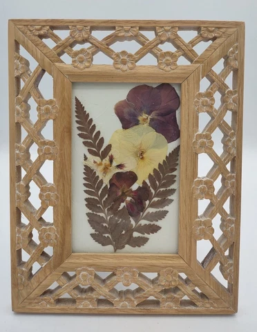 Framed Pressed Flowers "Windows Of The Spirit" - Wood Frame Cover