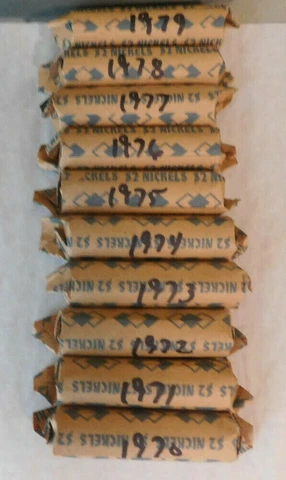 A E31 1976 JEFFERSON NICKEL 40 COINS (MIXED P,D)  CIRCULATED  ROLL COIN 5c Cover