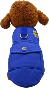 Dog Thick Warm Winter Coat Blue Medium Large 23-inch long 26-inch chest - Picture 1 of 3