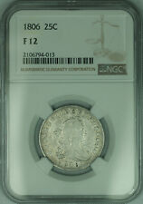 1806 Draped Bust Silver Quarter 25c *B-8 Reverse Cud Finest Known* NGC F-12