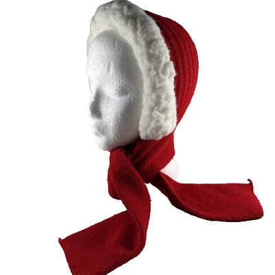 Vintage 1960s ESTATE RED w White Band Hat/Scarf Combo - Image 1 of 4