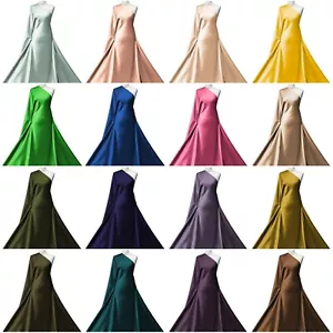 Stretch Satin Fabric Premium Quality 2 Way Stretch Bridal Dressmaking Material  - Picture 1 of 85