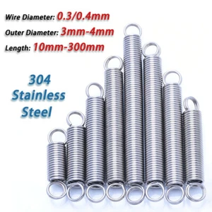 Stainless Steel Spring Wire Dia 0.3/0.4mm Expansion Extension Springs Loop End - Picture 1 of 7