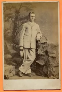 Richmond, VA, Portrait of a Young Man, by Professor Powers, 1881 Backstamp - Picture 1 of 3