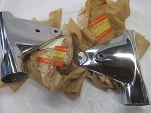 SUZUKI NOS GT550 Chrome HeadLight Brackets 51530-34111 & 51540-34111 - Picture 1 of 3
