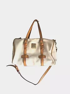 Dooney & Bourke Patent Leather Satchel with Shoulder Strap Off White - Picture 1 of 21