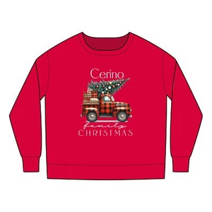 Personalized Matching Family Christmas Red Truck Toddler Sweatshirt - Picture 1 of 3