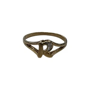9ct 9k Yellow Gold Initial Letter R Diamond Signet Ring Size L1/2. Brand New - Picture 1 of 8