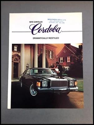 1978 Chrysler Cordoba Original Canada Car Sales Brochure Catalog - Image 1 of 4