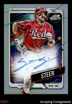 2024 Topps Cosmic Chrome Autographs #CCASS Spencer Steer AUTO REDS - Image 1 of 2