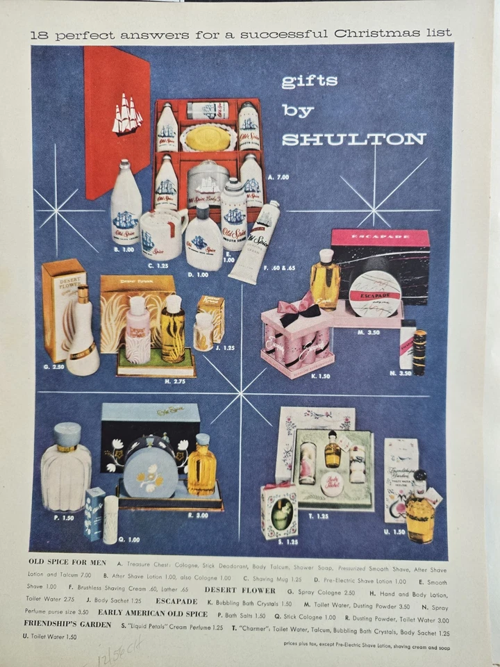 Shulton Old Spice 1956 flor del desierto amistad americana temprana anuncio de jardín  Foto 1 de 1