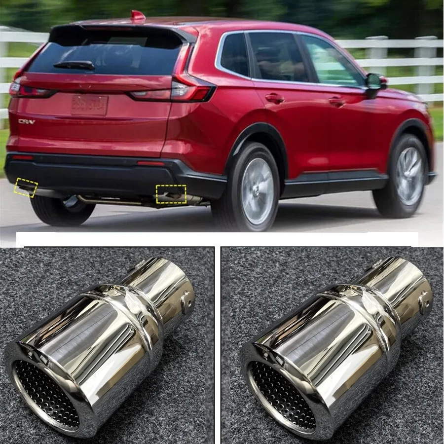 Punta de silenciador de tubo de escape trasero de coche de acero para Honda CR-V CRV 2012-2025 2 PIEZAS Foto 1 de 3