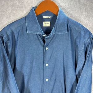 Culturata Shirt Mens 16.5 42 Blue Tailored Fit Button Down Long Sleeve Italy - Picture 1 of 6