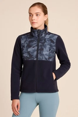 The North Face Women's S Zip Up Light Fleece Denali Jacket Blue Silver Floral - Image 1 of 4