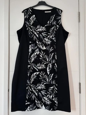 Vestido recto de algodón George talla 24 negro blanco estampado de palma sin mangas cuello en V nuevo sin etiquetas Foto 1 de 4