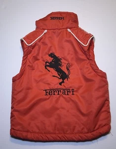 Ferrari Red Puffer Vest Full Zip Logo Large Red Supercar - Picture 1 of 6