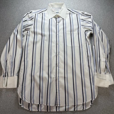Turnbull & Asser Men's Shirt 15.5 Striped Long Sleeve White Collar French Cuff - Image 1 of 4