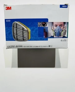 3M 6059 ABEK1 Organic Gas Vapour & Particulate Filters / 6000 Series 1 Pair - Picture 1 of 5