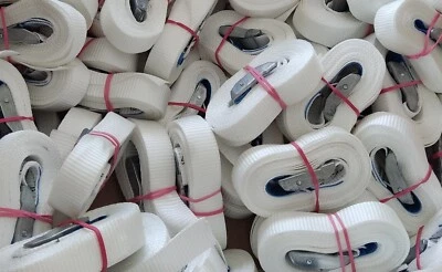 Zurrgurt mit Klemmschloss weiß 4m 25mm EN12195-2 Spanngurt Auto Befestigungsgurt - Bild 1 von 2