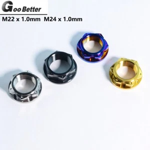 M22 x 1.0mm M24 x 1.0mm Titanium Alloy Nuts Titanium Flange Nuts for Motorcycle - Picture 1 of 4