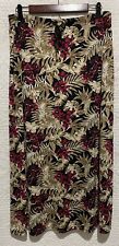 Jaclyn Smith Black, Tan & Burgundy Floral Print Midi Length Lined Skirt Size Med