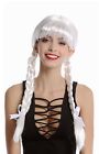 Women's Wig Carnival Halloween Pigtails Fringe Braided White Ice Princess