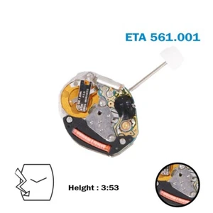 ETA 561.001 SWISS MADE WATCH MOVEMENT , 2 Hands , Height 3:53 - Picture 1 of 4