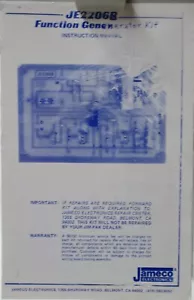Jameco Electronics Function Generator Kit JE2206B Service & Instruction Manual - Picture 1 of 2