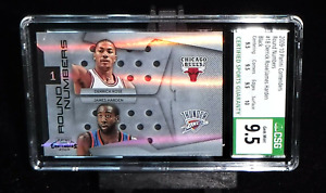 2009 Playoff Contenders Round Numbers Derrick Rose James Harden RC Black CSG 9.5