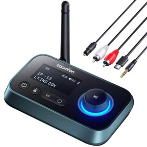 3-in-1 Bluetooth 5.0 Sender Empfänger für 2 Kopfhörer, SOOMFON Bluetooth Adapter - Bild 1 von 5