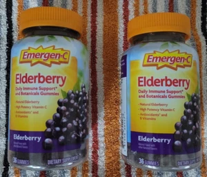 lot of 2 NEW! Emergen-C Elderberry Daily Immune Support Gummies, 36 ct. each btl - Picture 1 of 4