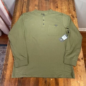 Mountain Hardwear Shirt Mens Large Green Henley Long Sleeve Cotton Ridge - Picture 1 of 16