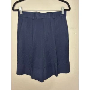 Asos Design Shorts Men's 30 Navy Blue Wide Leg Smart Short Deep Turn Up Cuffs - Picture 1 of 7