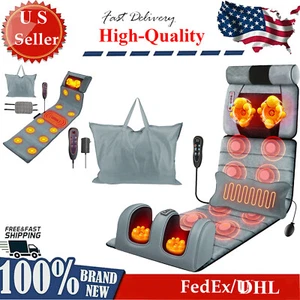 Full Body Massage Mat with Heat & Movable Neck Back Massager Pillow Perfect Gift - Picture 1 of 19