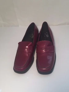 Women's Slide-on Mules Shoes 9 M, Penny Loafer Burgundy AJ Valenci Leather - Picture 1 of 10